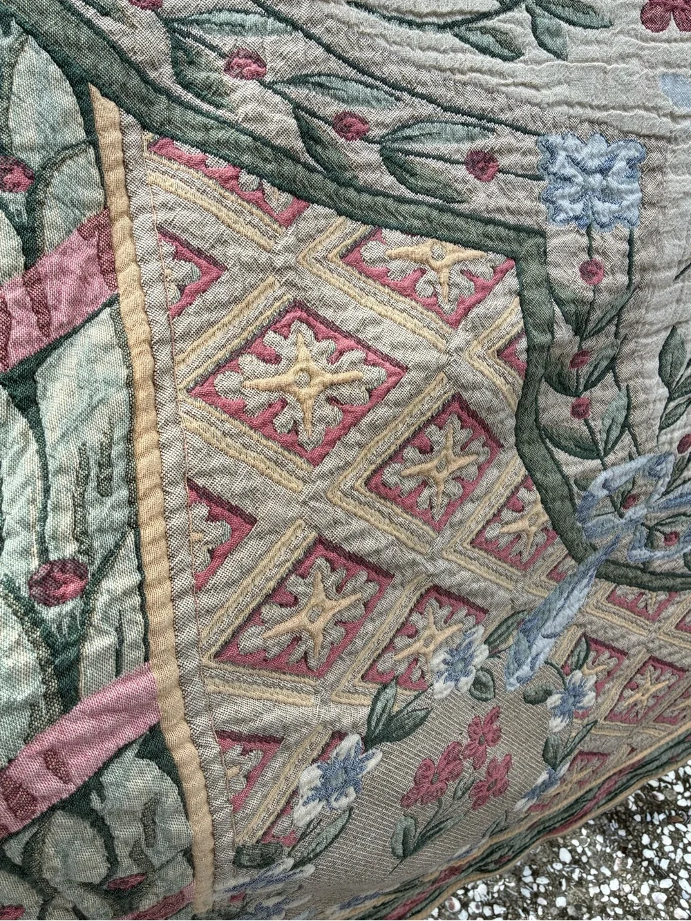 Vintage Best of Flanders Tapestry Quilt Bedspread Set - Made in Belgium (3pc)